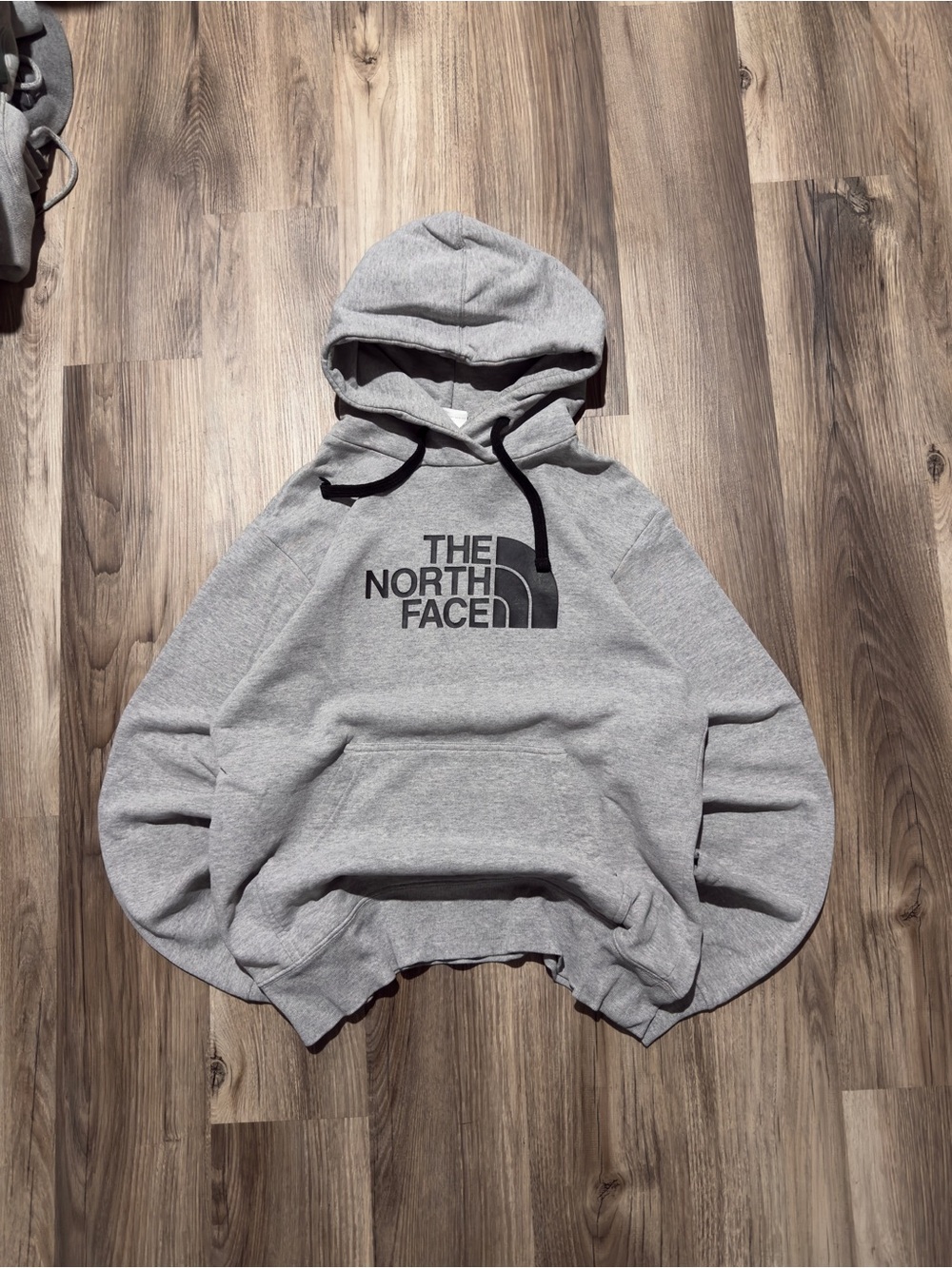 The North Face Gray Spellout Hoodie • Size M
